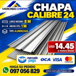 Chapa Trapezoidal o Acanalada Calibre. 24