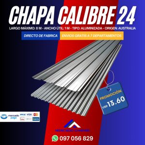 Chapa Trapezoidal o Acanalada Calibre. 24