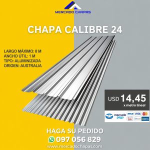 Chapa Trapezoidal o Acanalada Calibre. 24