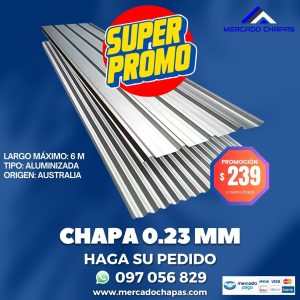 ¡OFERTA! Chapa Trapezoidal o Acanalada 0.23 mm