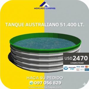 Tanque australiano con bolsa 51400 litros